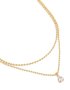 Goldair Gold Plated Cubic Zirconia Teardrop Pendant & Ball Layered Necklace