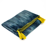 Pure Alpaca Hand Painted Throw In Navy & Teal 31 - Gift Box