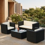 Modern Design Poly Rattan Corner Sofa Set