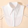 White Chiffon Fake Collar Long Pointed Collar Women's Half Shirt Blouse Detachable False Collar