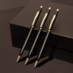 Xier Metal Ballpoint Pens - Medium Point 1.0MM Black Ink - 3 Pack Refillable Twist Stick Pens - Round Body Durable Construction 