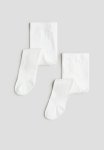 2- Pack Tights - White