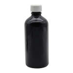 100ML Black Glass Aromatherapy Bottle With Screw Cap - White 18 410