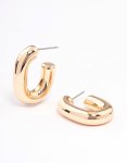 Goldair Gold Chubby Oval Hoop Earrings