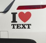 Customisable & 039 I Love& 039 Car Sticker