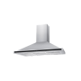 Pyramid Stainless Steel Extractor With Black Glass Front Panel – 90CM