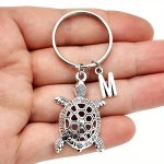 1PC A-z Alphabet Initial Turtle Keychains With Lettering Fashion And Simple Popular Key Ring Accessory For Women Men