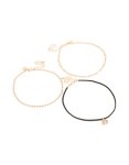 Goldair Gold Cord & Pendant Choker Necklaces 3-PACK