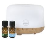 OCO Life Cool Mist Ultrasonic Aroma Diffuser Set - 500ML - Includes 2 Oil Blends