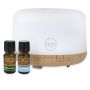 OCO Life Cool Mist Ultrasonic Aroma Diffuser Set - 500ML - Includes 2 Oil Blends