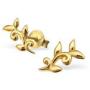 C554-C20941 - Gold Plated Sterling Silver Leaf Ear Studs 6X10MM