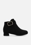 PoP Candy Buckle Strap Ankle Boots - Black