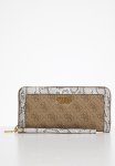 Guess Zadie Logo Slg Lrg Zip Around - Latte Logo Python