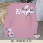 A Kids Sofa Foam Chair Dusty Pink Pink And Grey Floral Chair