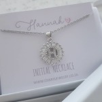 K15 - Stunning Initial Letter Necklace On Personalized Card Silver Cz Stainless Steel - F