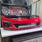 Vw Golf 7.5 GTI Style Upgrade Front Bumper W washer Holes Fits Golf 7 13-17 Red