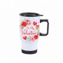 Be My Valentine Floral Coffee Hot Chocolate Tea Travel Mug
