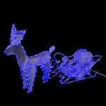 ZYF-D220 Reindeer Sledge With 12M LED Tube Lights Blue