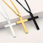 1PC Retro And Fashion Stainless Steel Cross Pendant Necklace For Birthdays Anniversaries And Graduation Christmas Gifts