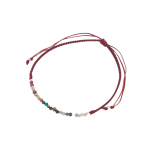 Multi Beaded Maroon Spinel Lariat Bracelet - Maroon