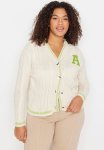 Plus Button Down Knit Cardigan - Ecru