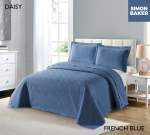 Simon Baker Daisy Bedspread French Blue Various Sizes - Three Quarter - 180CM X 250CM + 1 Pillowcase 50CM X 70CM + 5CM