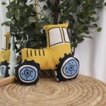 Shaped Pillow Yellow Tractor