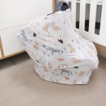 Car Seat Cover Dotty Drawing Wolf Hedgehog Safari Green
