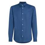Kl Embroidery Linen Shirt -twilight Blue