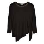 Lurex Trim Oversized Knit Top - Black S