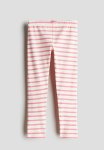 Leggings - White & Pink Striped