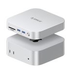 Orico USB Hub Compatibility With Mac MINI M4 9-IN-1 Aluminum Dock With SSD Enclosure For Nvme sata M.2 USB A 10GBPS 3.0 Sd tf Ca