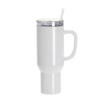 40OZ Stainless Steel Travel Tumbler For White Handle Lid & Straw