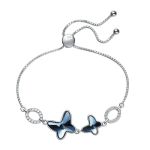Cde Sterling Silver Infinite Butterfly Bracelet With Swarovski Crystals