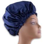 Luxurious Reversible Satin Bonnet - Navy Blue