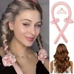 4-PIECE Heatless Hair Curler Set For Women With Long Hair Overnight Hair Rollers With Clips Lazy Curling Ribbon Kit For Damage-f