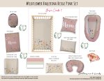 Cot Duvet Bedding Wildflower Ballerina Beige Pink Set