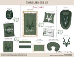 Cot Duvet Bedding Buck Simple Green Buck Set