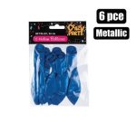 Balloons Helium 6PC Metallic Blue F-01 Marketplace Brits Bros