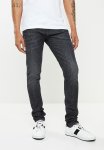 Tapered Denim Jeans - Black