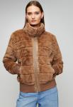 STELLAR Womens Zip Through Faux Fur Jacket In Brown - Brown 16