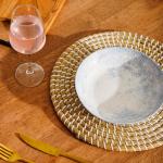 Printed Glazed Salad Bowl Sky Haze