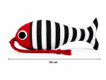 The Captains Catch Fish Cushion & Tug Toy - Medium 50CM Black & White Stripes