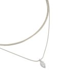 Waterproof Stainless Steel Marquise Cubic Zirconia & Snake Chain Necklace