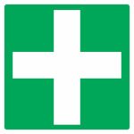 First Aid Sign White Cross 150 X 150