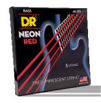 Neon Red K3 Coated Nickel Plated Bass Guitar Strings 5 String 45-125 Med