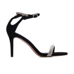 Diamante Ankle Strap Sandal -black