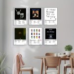 6PCS SET Unframed Canvas Poster Modern Art Music Albums Modern Song Ideal Gift For Bedroom Living Room Corridor Wall Art Wall De