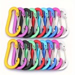 5 10PCS Multicolor Aluminum Alloy Wire No. 5 Outdoor Gourd Type Carabiner Backpack Water Bottle Hanging Buckle