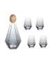 Smte Nordic Style Geometric Decanter Set Black With Keychain
